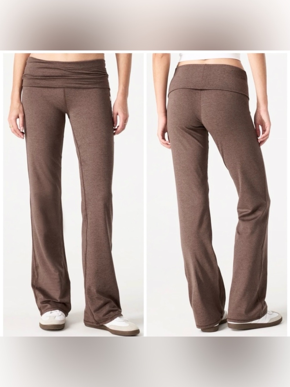 Vuori Halo Foldover Pant Brown DreamKnit Flare Leg Pants Lounge Yoga Size XL